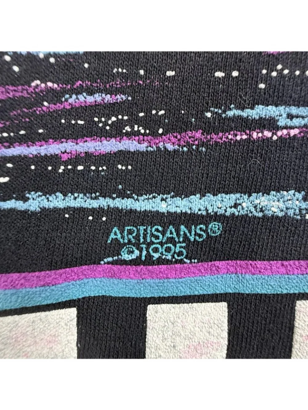 Vintage Artisans Sweatshirt Mens XL Black Water Ski Graphic Fleece USA 90s AOP - Picture 6 of 16